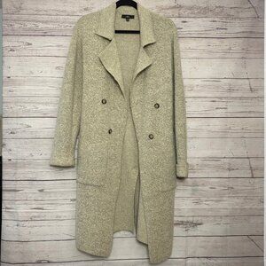 Lulus Cream Trench Coat Style Cardigan Medium